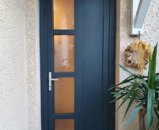 Porte d'entrée bois aluminium
